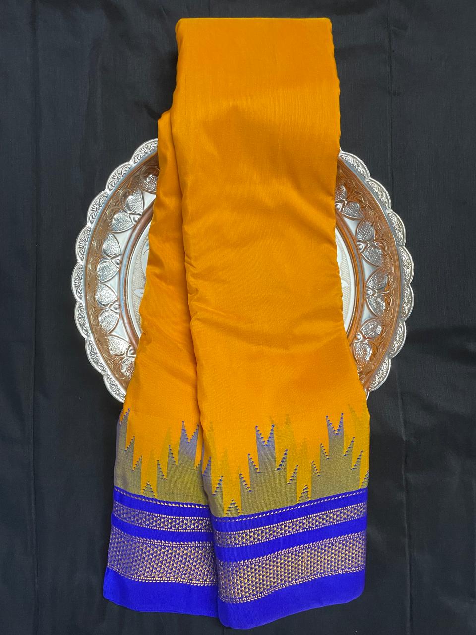 Neyge Ilkal Pure Cotton Silk Saree Temple Gadwal Chikkiparas Border Tope Pallu Saree