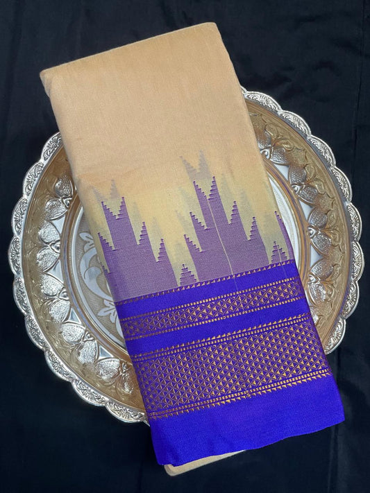 Neyge Ilkal Pure Cotton Silk Saree Temple Gadwal Chikkiparas Border Tope Pallu Saree