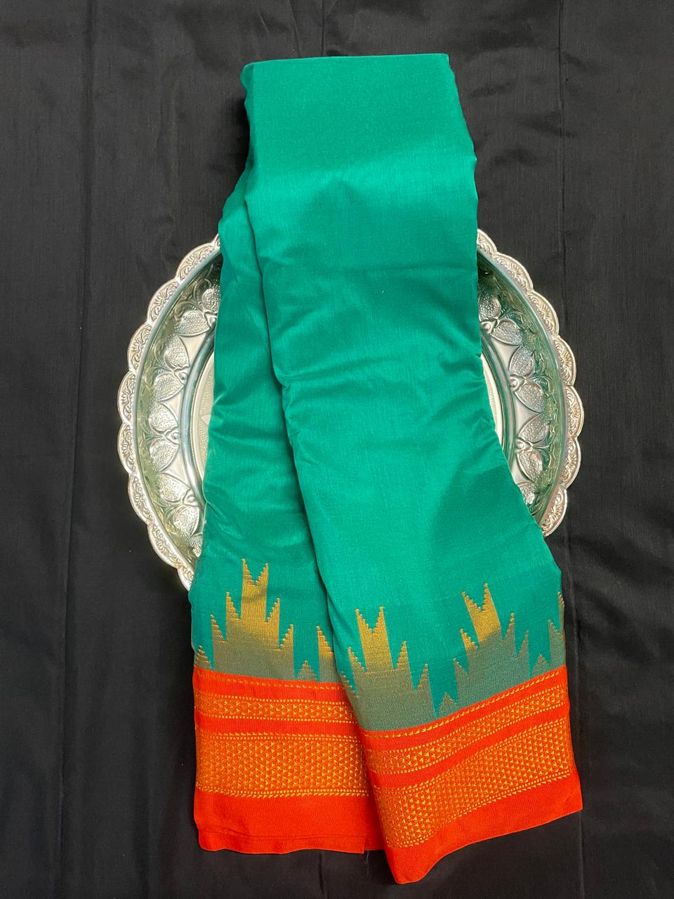 Neyge Ilkal Pure Cotton Silk Saree Temple Gadwal Chikkiparas Border Tope Pallu Saree