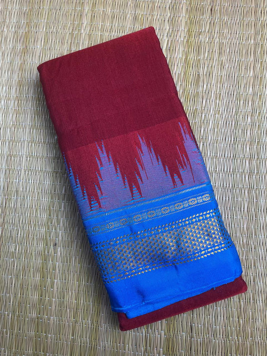 Neyge Ilkal Pure Cotton Silk Saree Temple Gadwal Chikkiparas Border Tope Pallu Saree