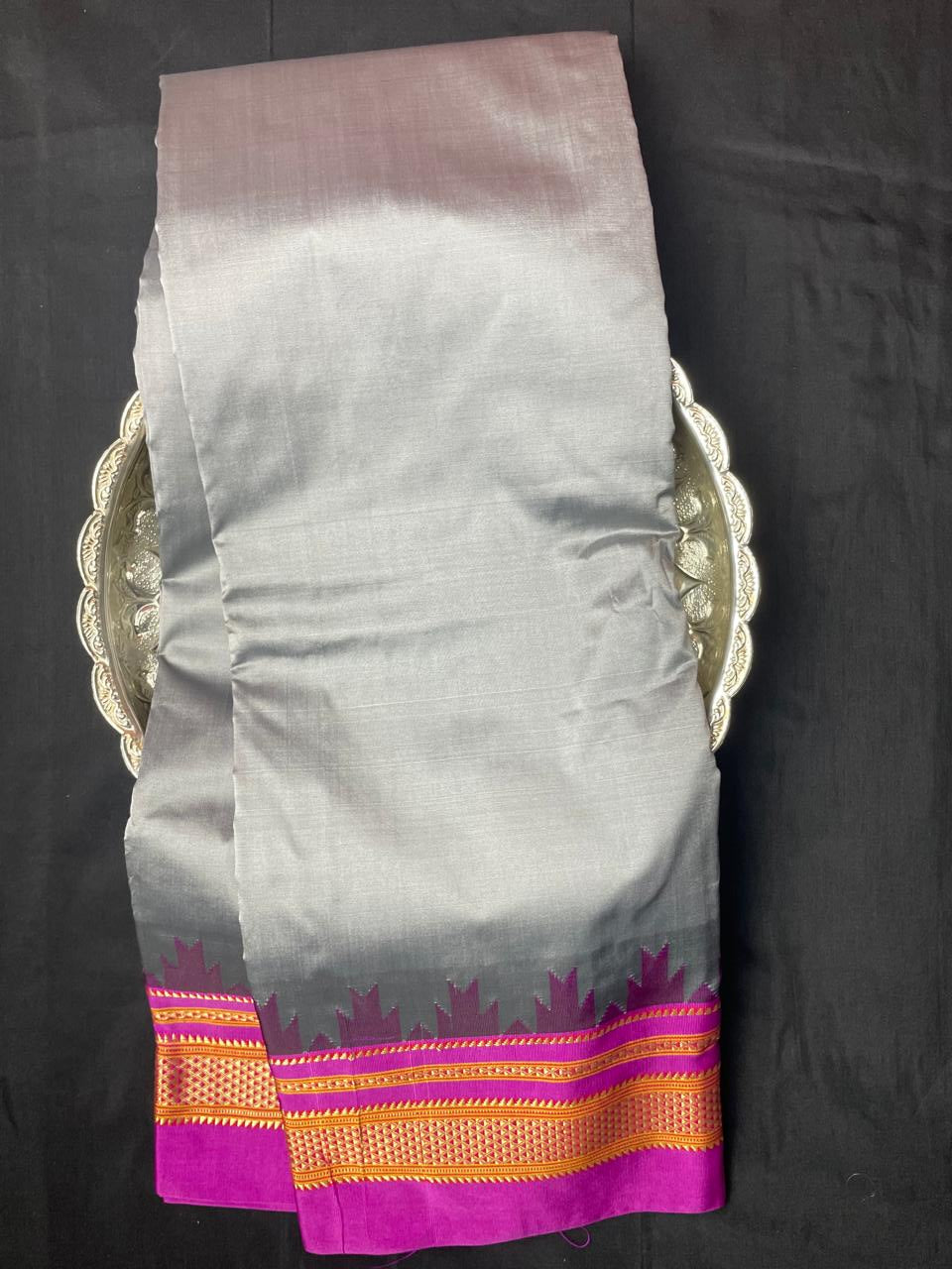 Neyge Ilkal Pure Cotton Silk Saree Temple Gadwal Chikkiparas Border Tope Pallu Saree