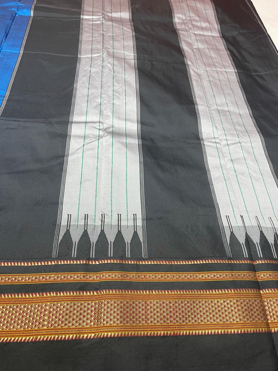 Neyge Ilkal Pure Cotton Silk Saree Temple Gadwal Chikkiparas Border Tope Pallu Saree