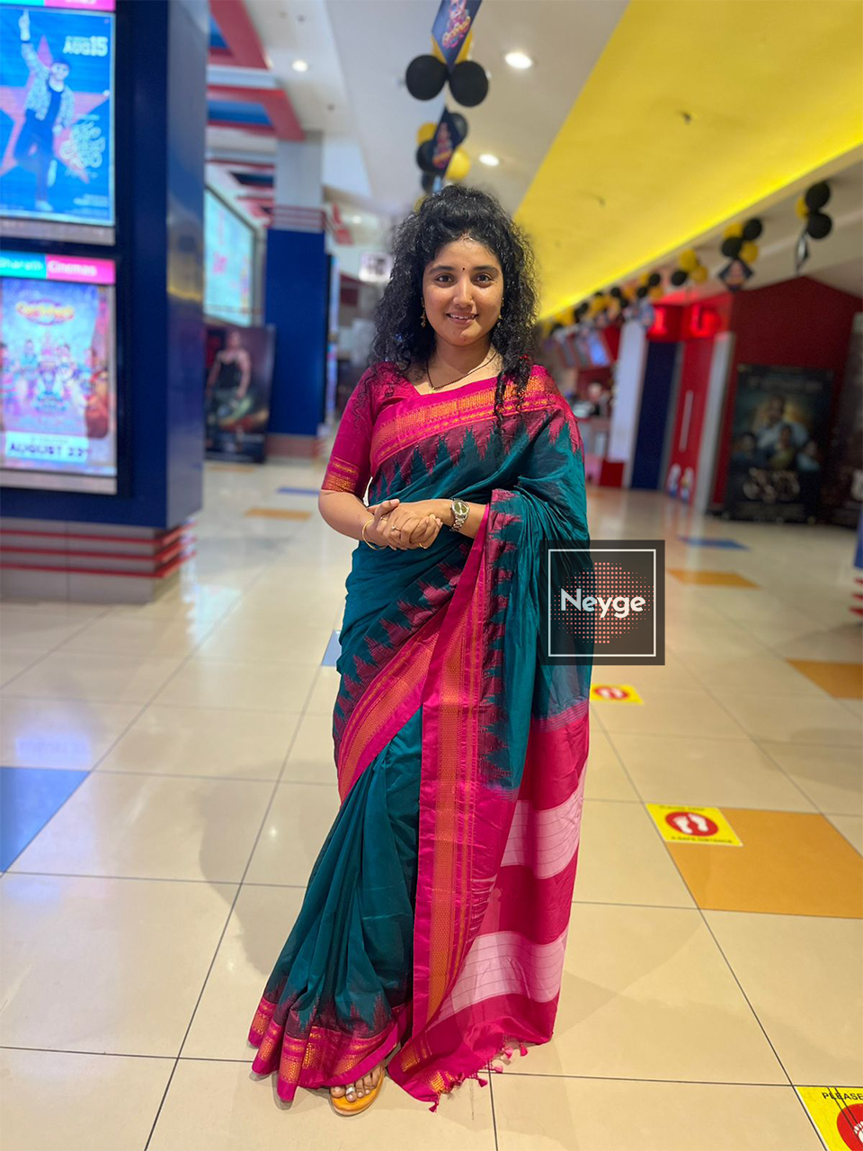 Neyge Ilkal Pure Cotton Silk Saree Temple Gadwal Chikkiparas Border Tope Pallu Saree - Leafy Gree