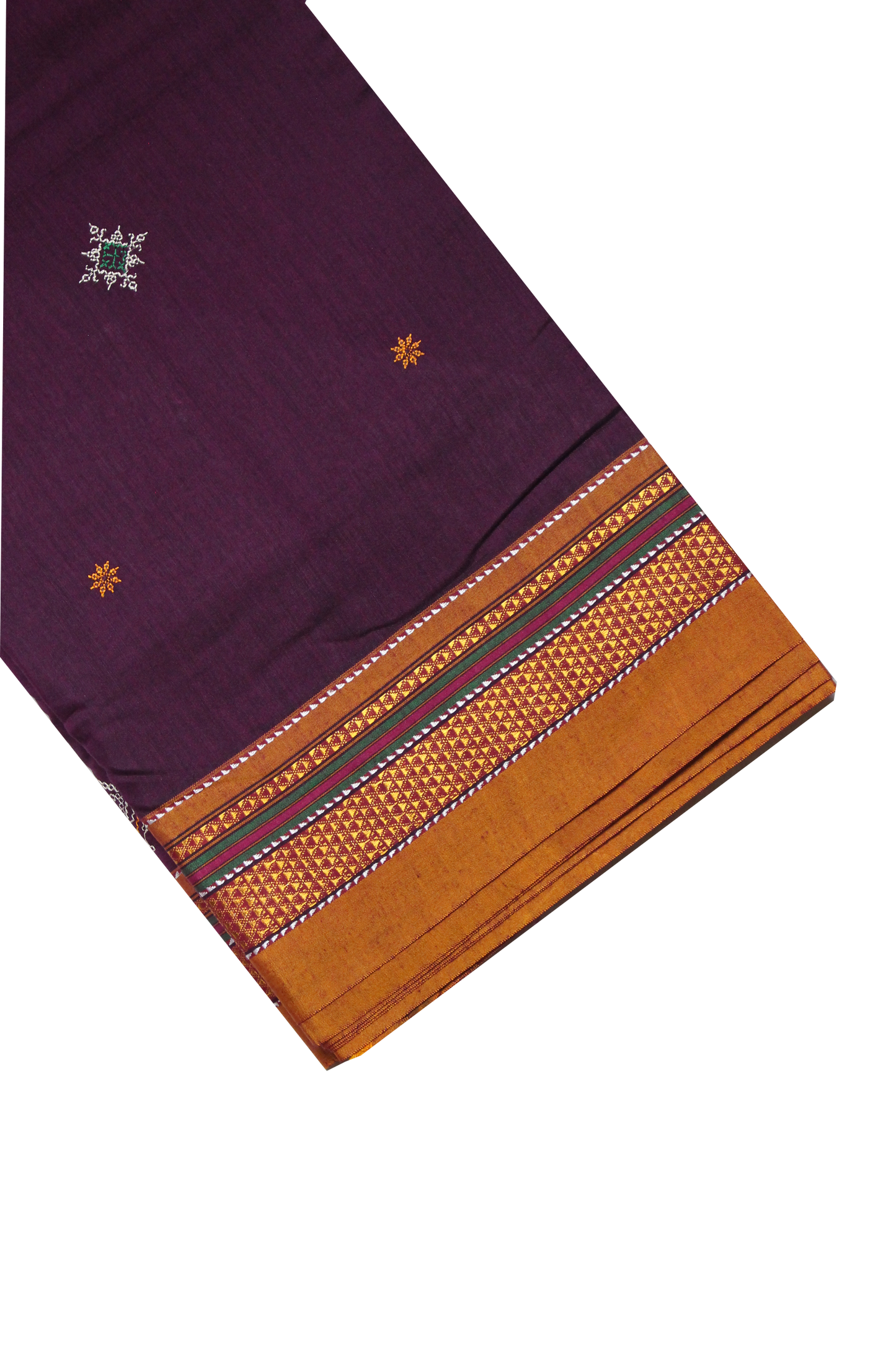 Neyge Ilkal Handwoven Cotton Silk Blend Kasuti Chikki Paras Traditional Border Stripe Pallu - Majenta