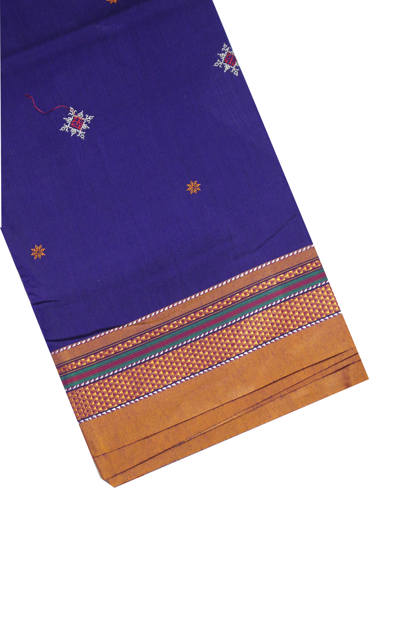 Neyge Ilkal Handwoven Cotton Silk Blend Kasuti Chikki Paras Traditional Border Stripe Pallu - Purple