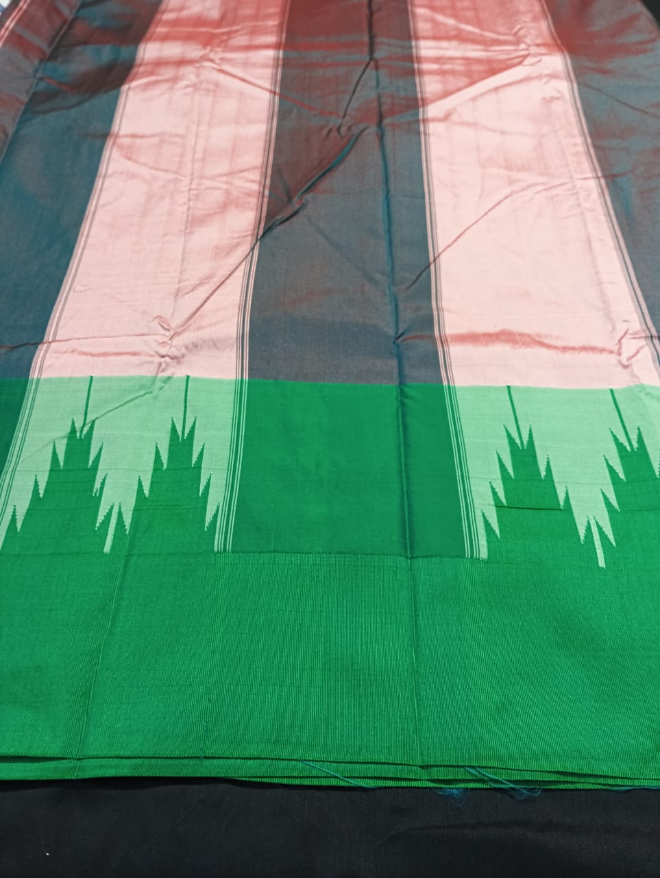 Neyge Ilkal Pure Cotton Silk Saree Big Temple Gadwal Border Traditional Pallu Saree (MangoYellow_Green)