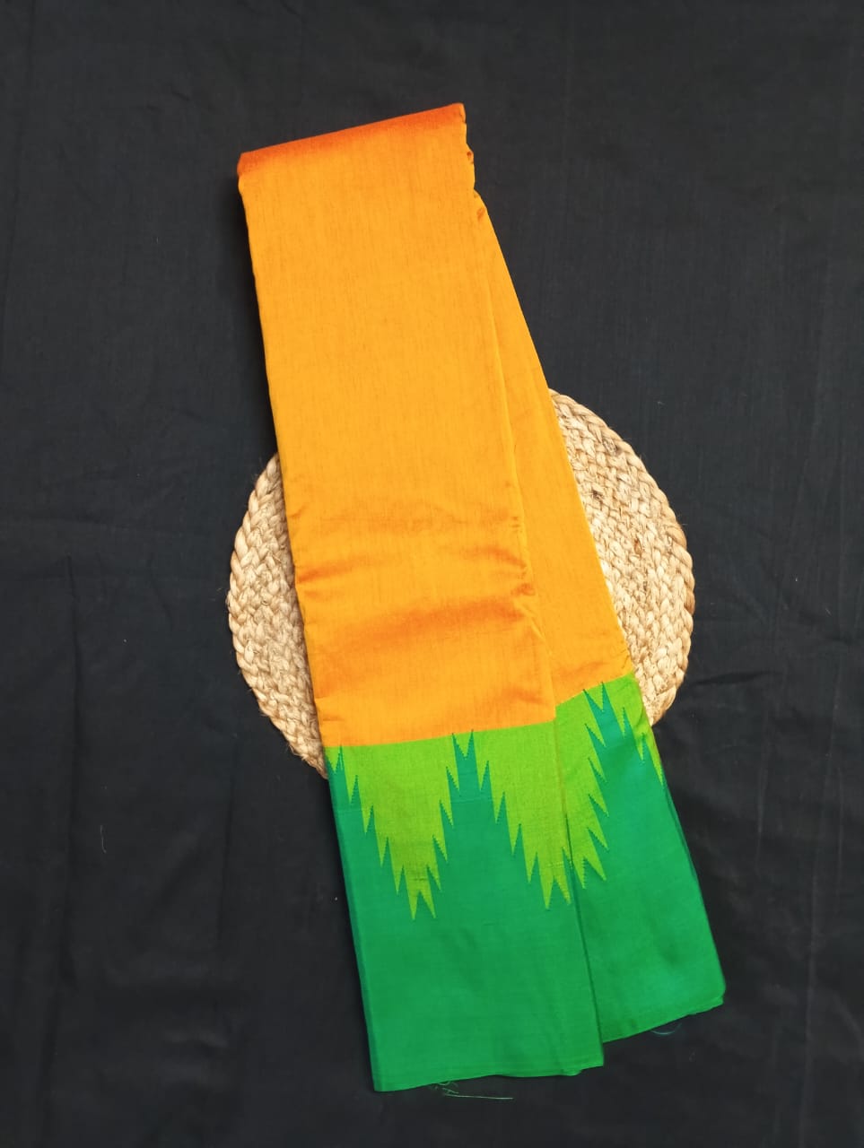 Neyge Ilkal Pure Cotton Silk Saree Big Temple Gadwal Border Traditional Pallu Saree (MangoYellow_Green)