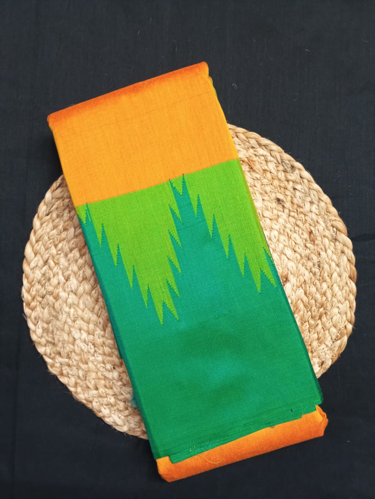 Neyge Ilkal Pure Cotton Silk Saree Big Temple Gadwal Border Traditional Pallu Saree (MangoYellow_Green)