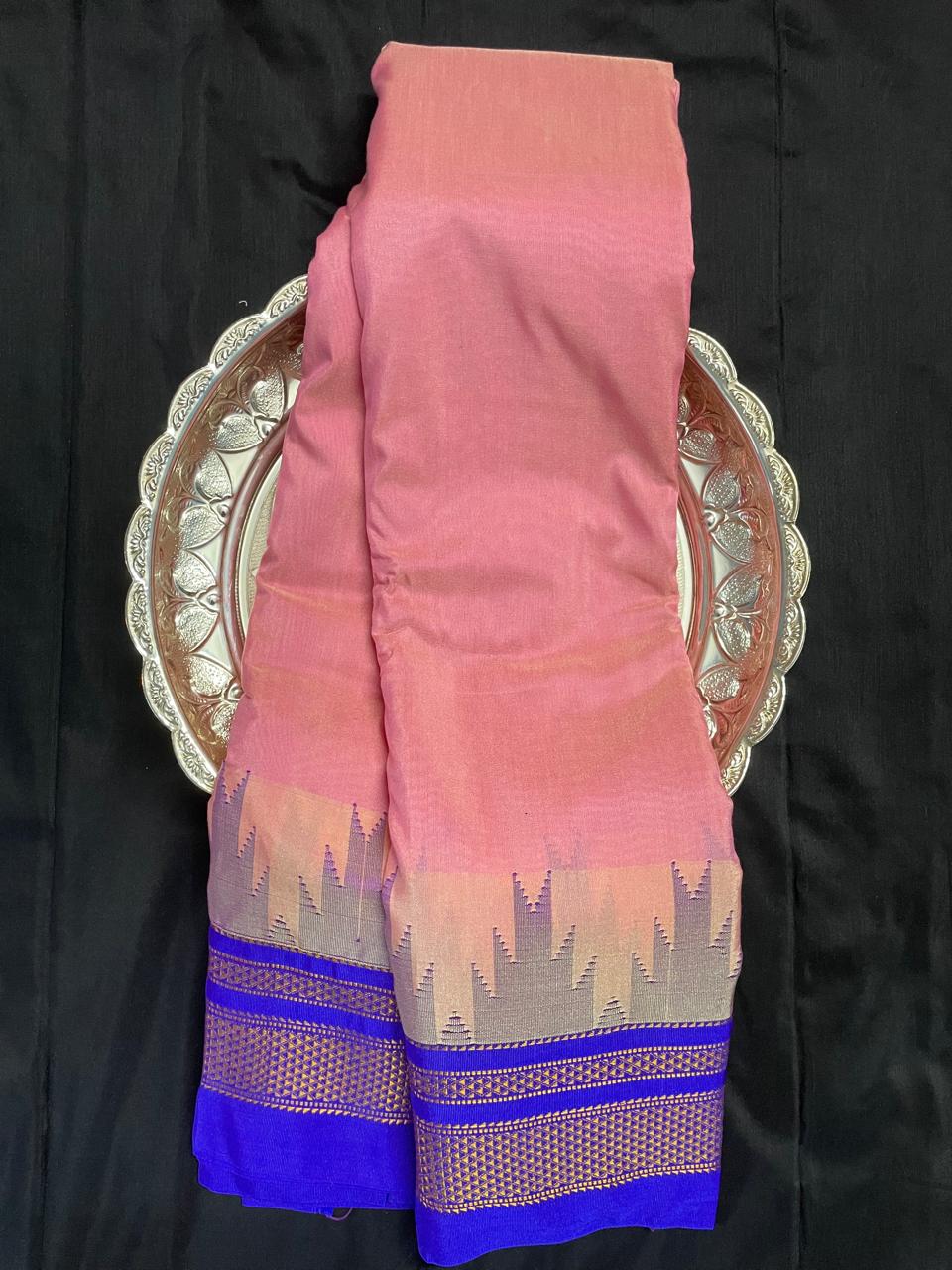 Neyge Ilkal Pure Cotton Silk Saree Temple Gadwal Chikkiparas Border Tope Pallu Saree