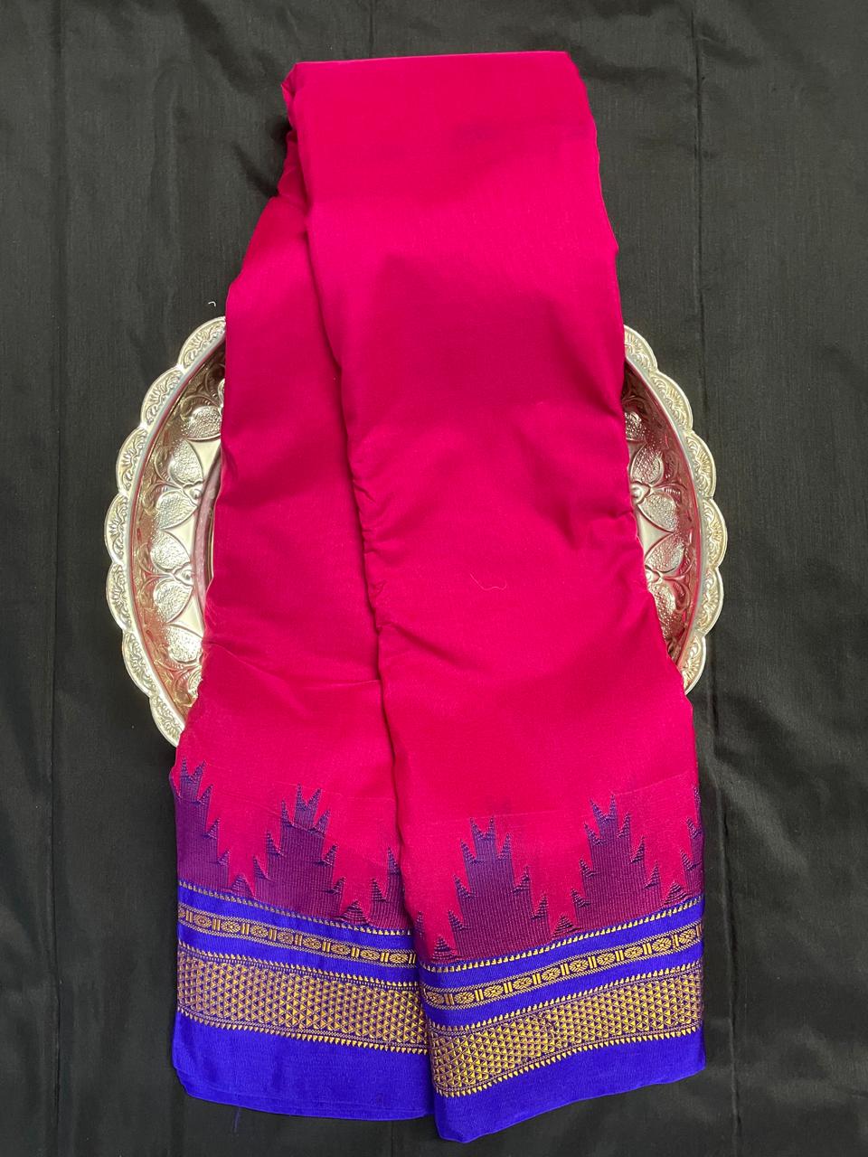 Neyge Ilkal Pure Cotton Silk Saree Temple Gadwal Chikkiparas Border Tope Pallu Saree