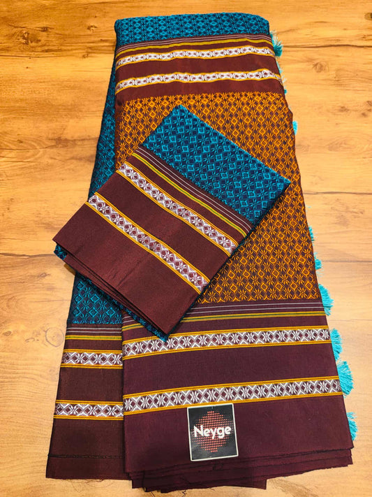Neyge Cottonsilk Premium Quality Khun Saree_Double color_10