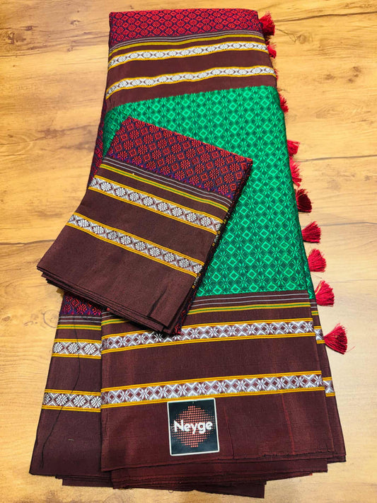Neyge Cottonsilk Premium Quality Khun Saree_Double color_13