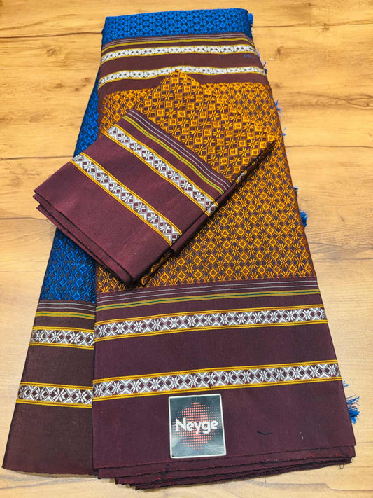 Neyge Cottonsilk Premium Quality Khun Saree_Double color_3