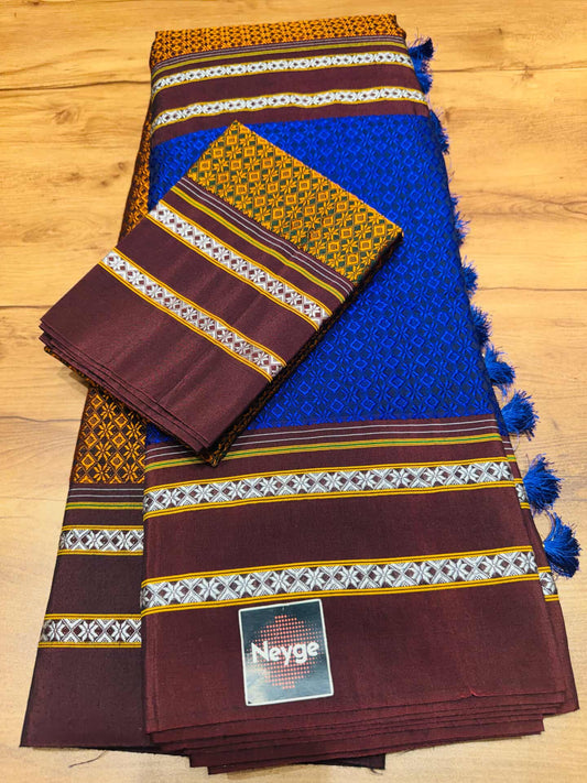 Neyge Cottonsilk Premium Quality Khun Saree_Double color_4