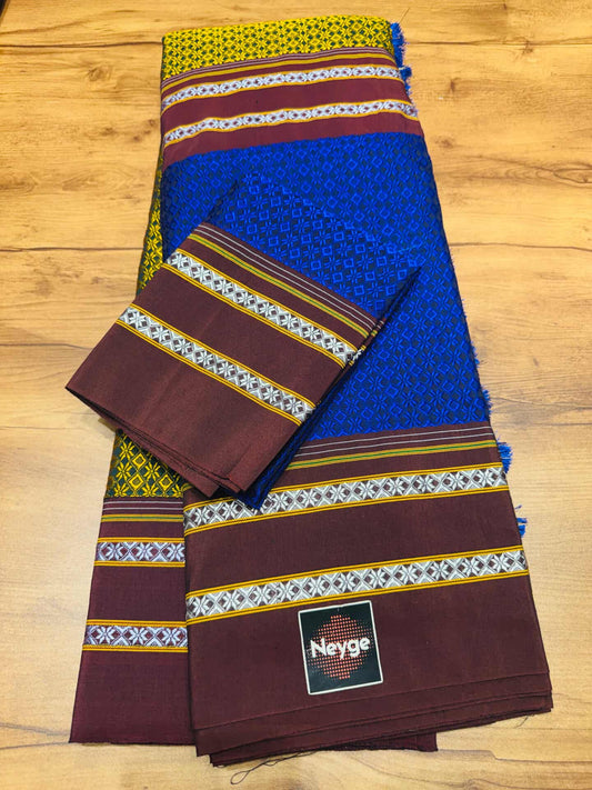Neyge Cottonsilk Premium Quality Khun Saree_Double color_6