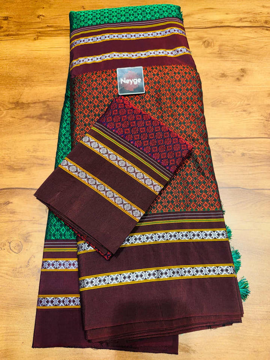 Neyge Cottonsilk Premium Quality Khun Saree_Double color_7