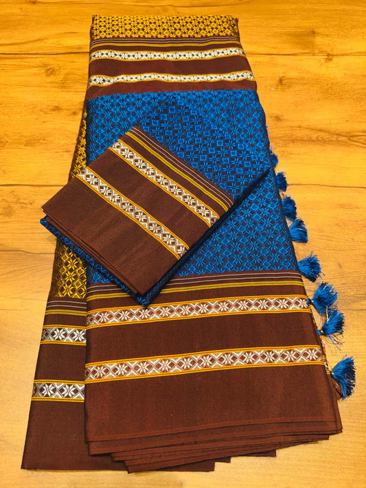 Neyge Cottonsilk Premium Quality Khun Saree_Double color_8