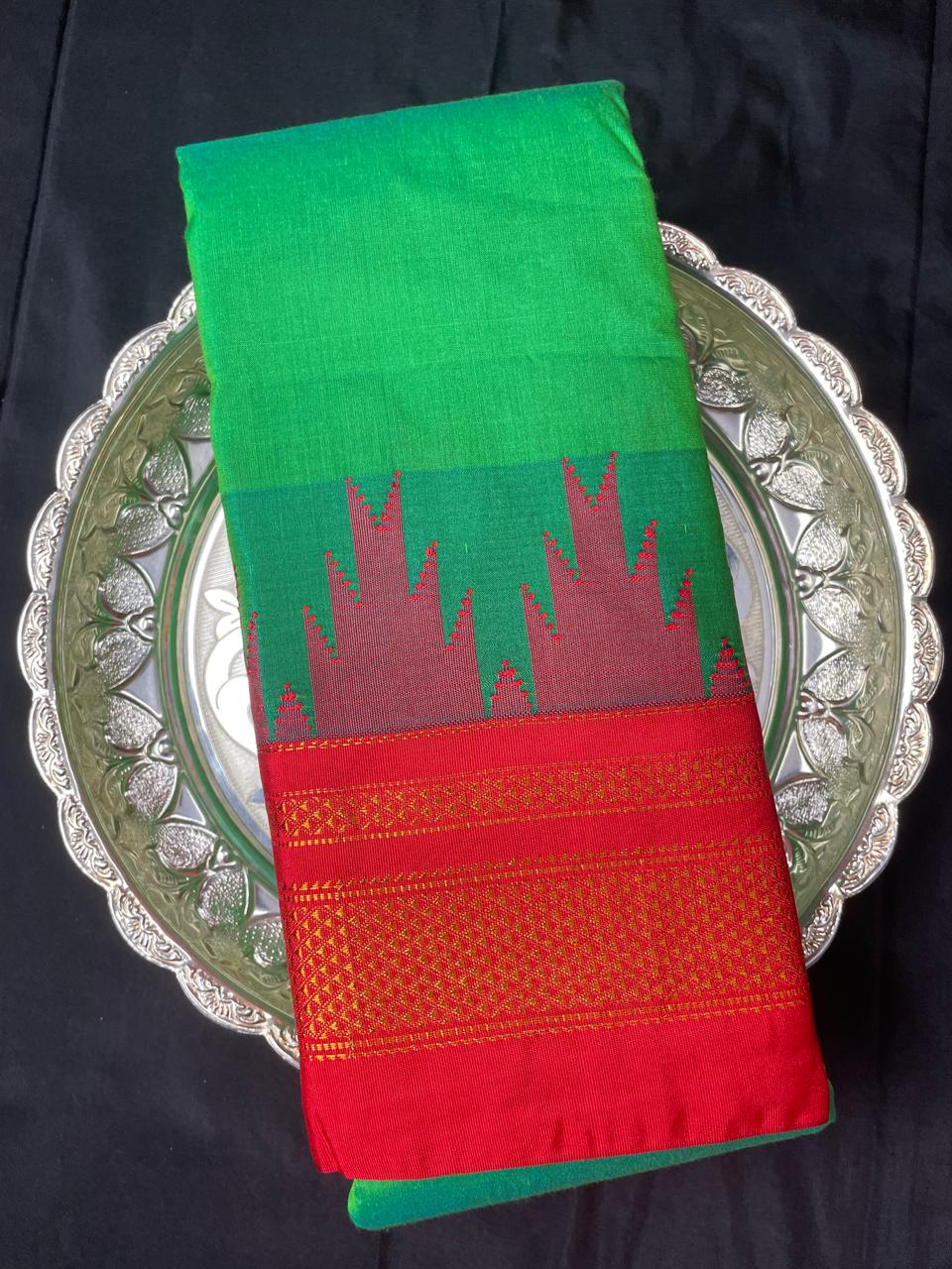 Neyge Ilkal Pure Cotton Silk Saree Temple Gadwal Chikkiparas Border Tope Pallu Saree