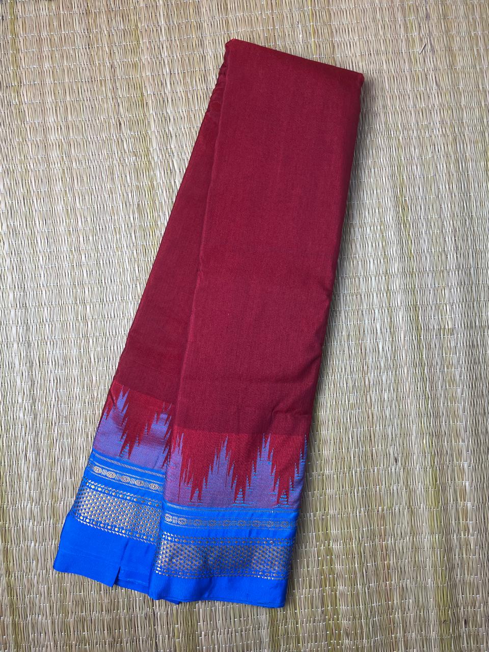 Neyge Ilkal Pure Cotton Silk Saree Temple Gadwal Chikkiparas Border Tope Pallu Saree