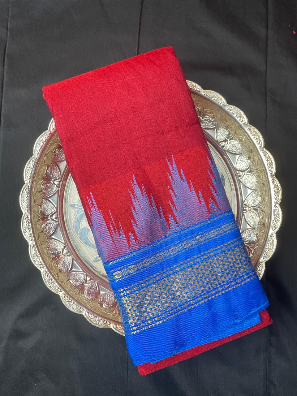 Neyge Ilkal Pure Cotton Silk Saree Temple Gadwal Chikkiparas Border Tope Pallu Saree