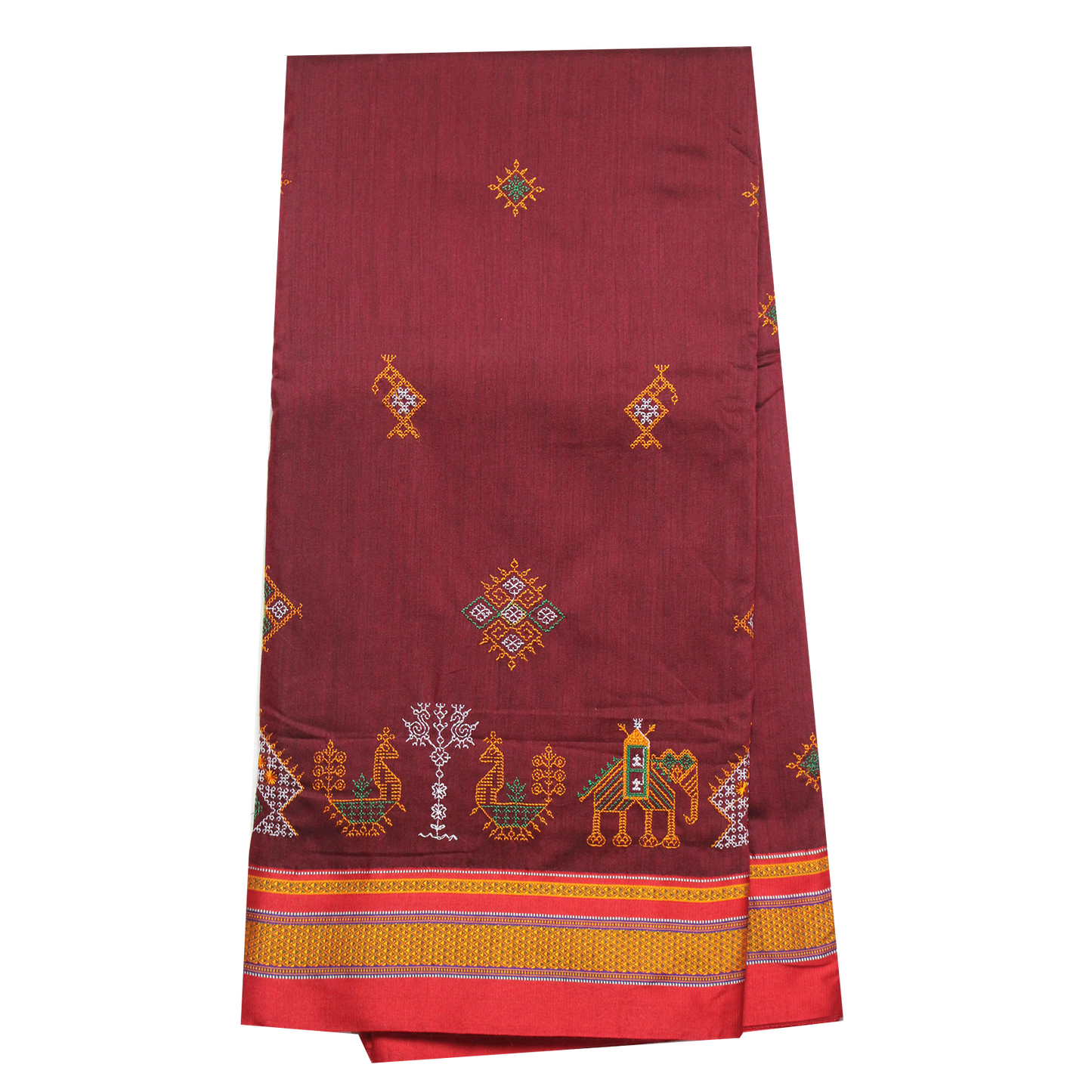 Neyge Ilkal Handwoven Cotton Silk Kasuti Chikki Paras Traditional Border Stripe Pallu Saree