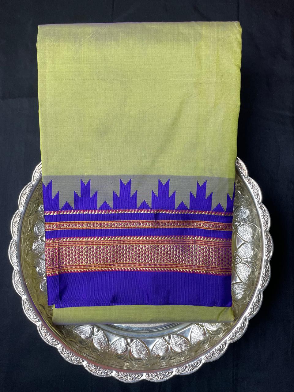 Neyge Ilkal Pure Cotton Silk Saree Temple Gadwal Chikkiparas Border Tope Pallu Saree