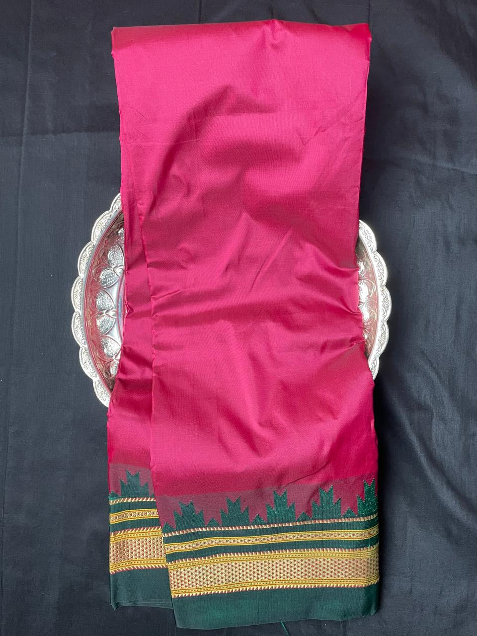 Neyge Ilkal Pure Cotton Silk Saree Temple Gadwal Chikkiparas Border Tope Pallu Saree