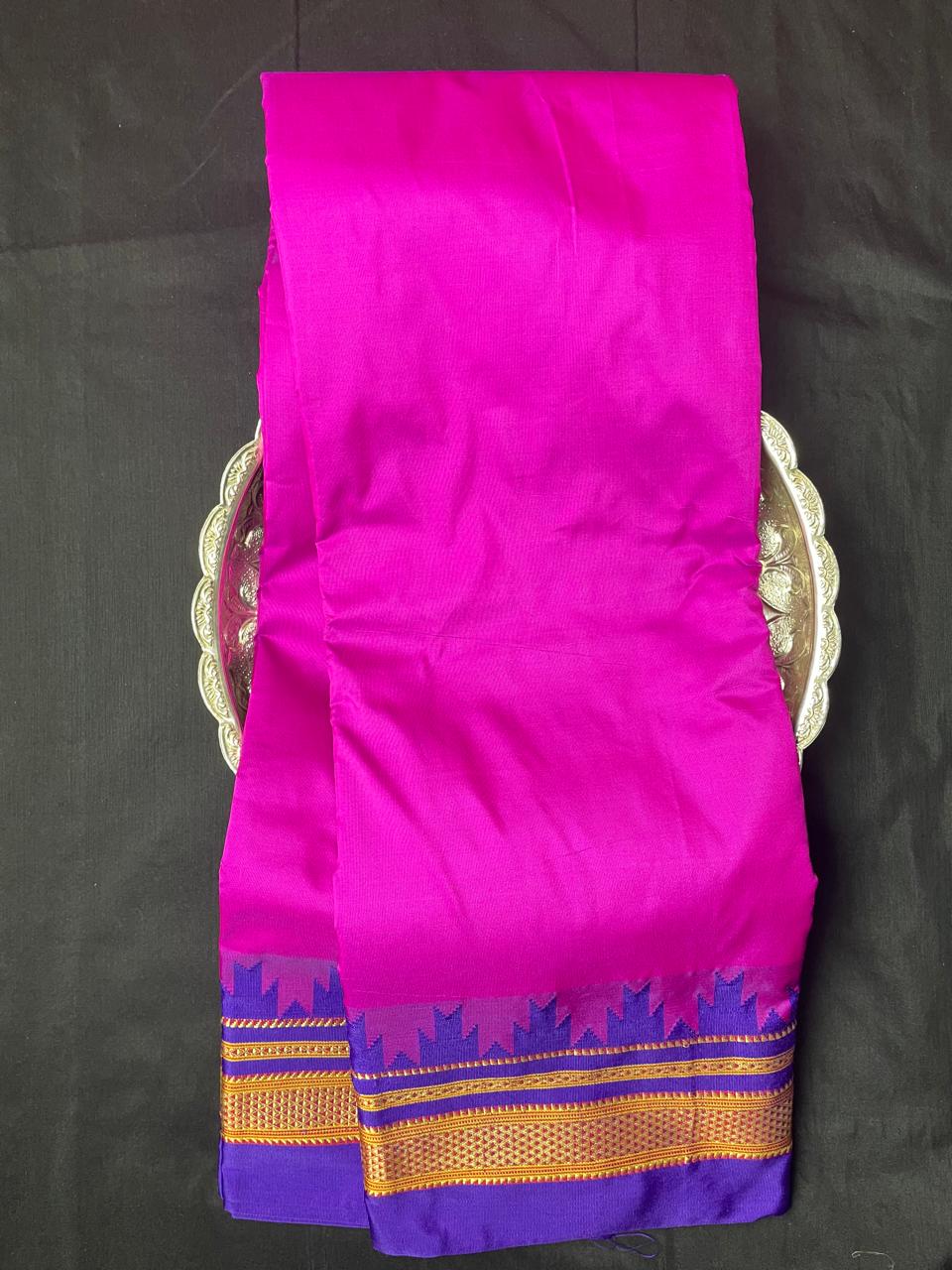 Neyge Ilkal Pure Cotton Silk Saree Temple Gadwal Chikkiparas Border Tope Pallu Saree