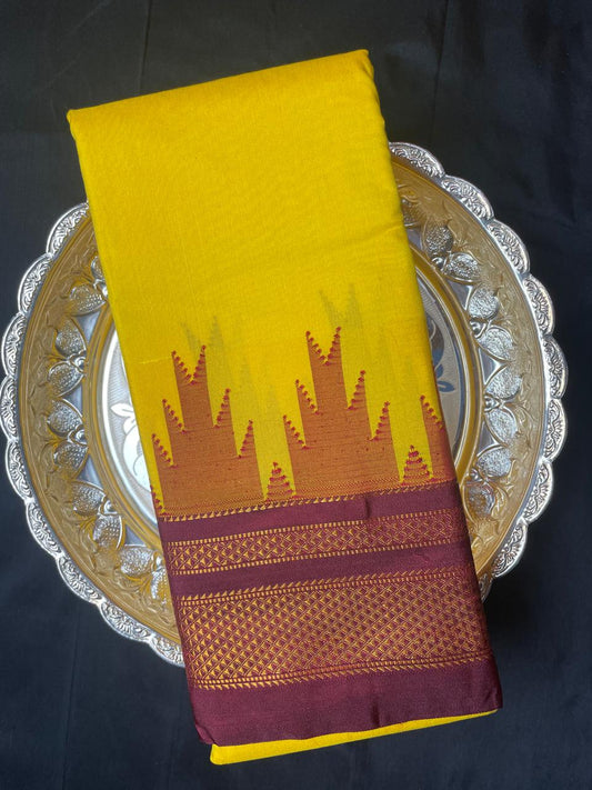 Neyge Ilkal Pure Cotton Silk Saree Temple Gadwal Chikkiparas Border Tope Pallu Saree