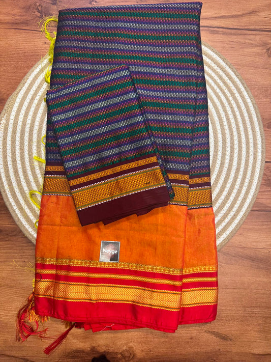 Neyge Cottonsilk Premium Quality Genelia Inspired Khun Saree_Multi_color_4