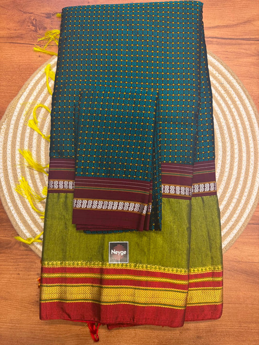 Neyge Cottonsilk Premium Quality Genelia Inspired Khun Saree_Multi_color_6