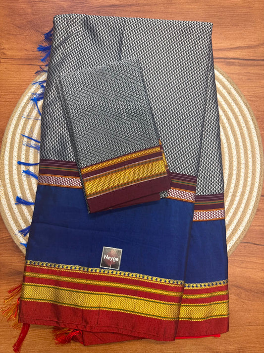 Neyge Cottonsilk Premium Quality Genelia Inspired Khun Saree_Multi_color_2