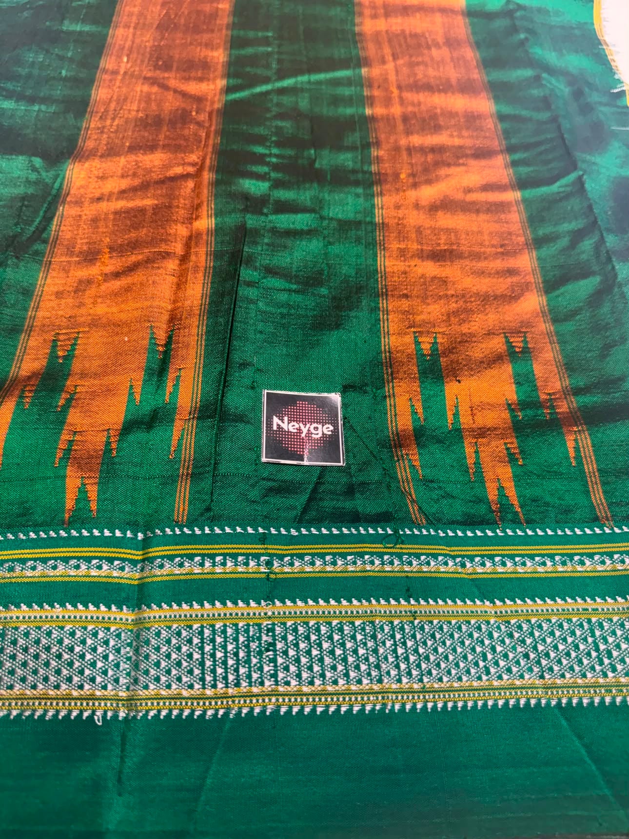Neyge Pure Cotton Handloom Ilkal Saree with Pure Silk Tope Pallu (Light Green)