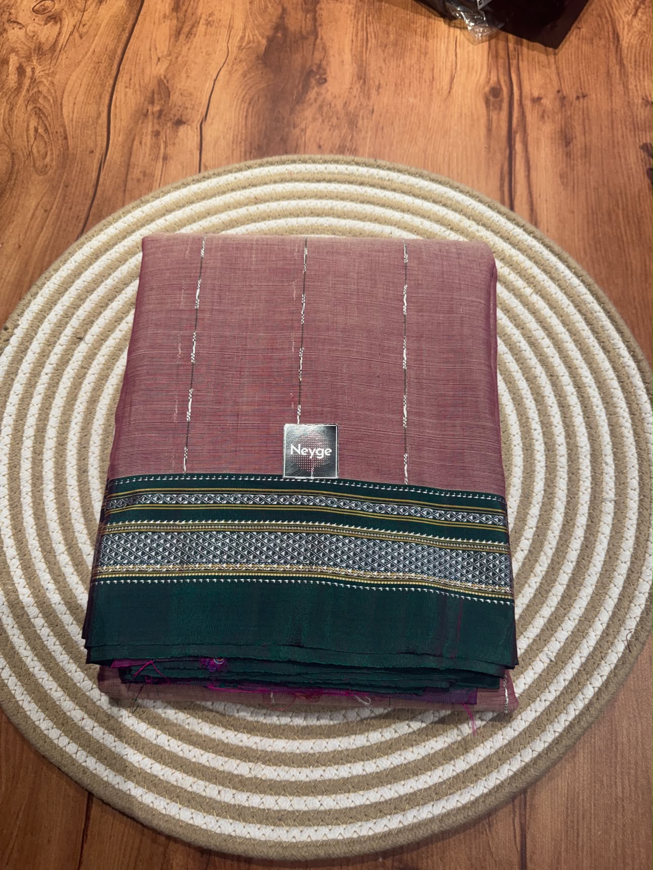 Neyge Pure Cotton Handloom Ilkal Saree with Pure Silk Tope Pallu (Light Pink)